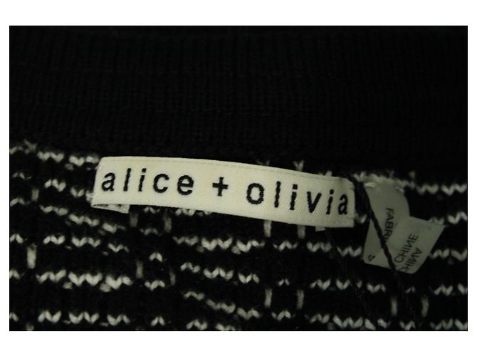 Alice + Olivia Einfarbige, mit Tweed verzierte Georgia-Jacke aus schwarzer Baumwolle - Ansicht 5