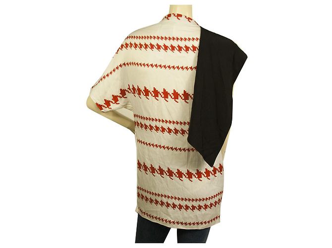 3.1 Phillip Lim 3.1 Top lungo o mini abito con pannello nero pied de poule bianco arancione Phillip Lim Multicolore - vista 2