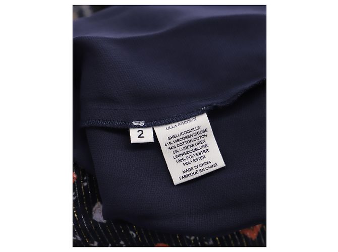 Vestido estampado Ulla Johnson Miya com design Twist Front em viscose azul marinho - vista 5
