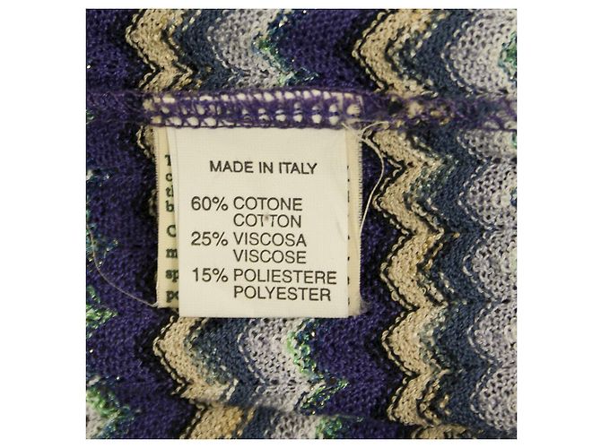 Bruno Manetti Purple Hues Metallic Shine Striped Long Cardi Strickjacke Gr 48 Lila - Ansicht 5