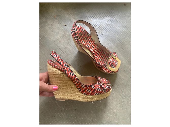Sandali con zeppa espadrillas Roger Vivier Nero Rosso Beige - vista 2