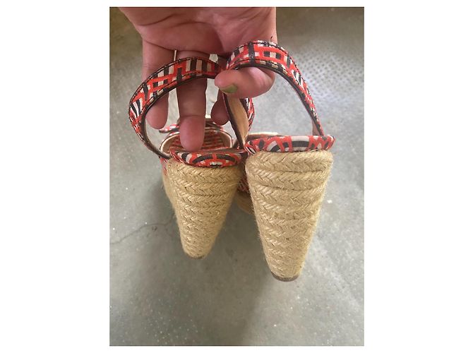 Sandali con zeppa espadrillas Roger Vivier Nero Rosso Beige - vista 3