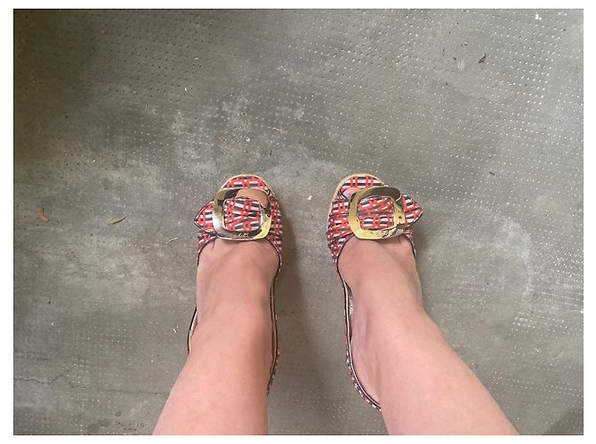 Sandali con zeppa espadrillas Roger Vivier Nero Rosso Beige - vista 4