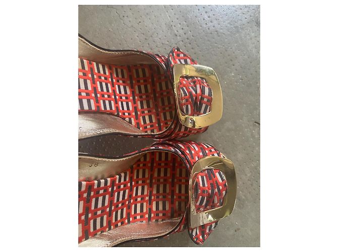 Sandali con zeppa espadrillas Roger Vivier Nero Rosso Beige - vista 5
