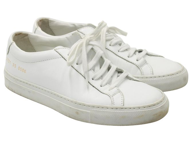 Autre Marque Sneakers Common Projects Achilles Stringate in Pelle Bianca Bianco - vista 3