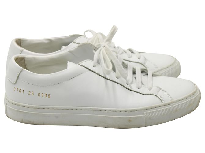 Autre Marque Sneakers Common Projects Achilles Stringate in Pelle Bianca Bianco - vista 4