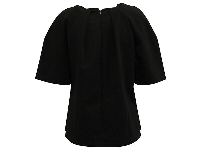Stella Mc Cartney Stella McCartney Oberteil mit plissiertem Ausschnitt aus schwarzer Baumwolle - Ansicht 3