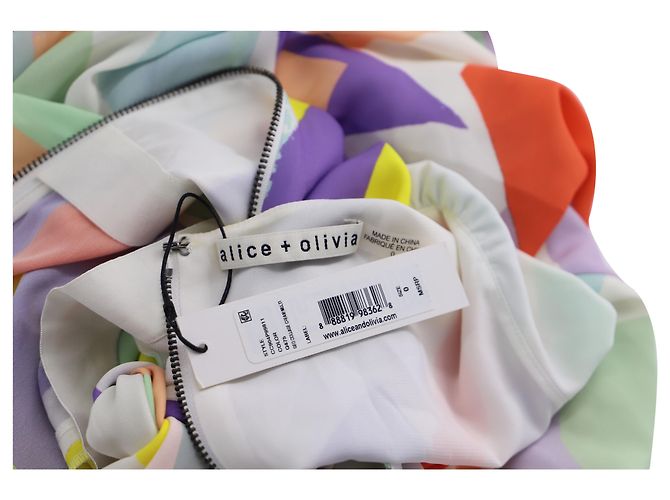 Alice + Olivia Tuta Alice & Olivia Sierra Geo Collage in Seta Multicolor - vista 3