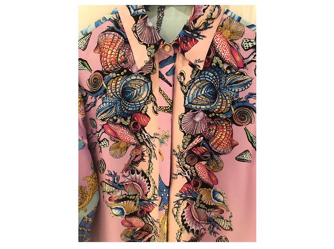 Gianni Versace Versace Tresor de la Mer Camisa de seda com estampa - vista 4