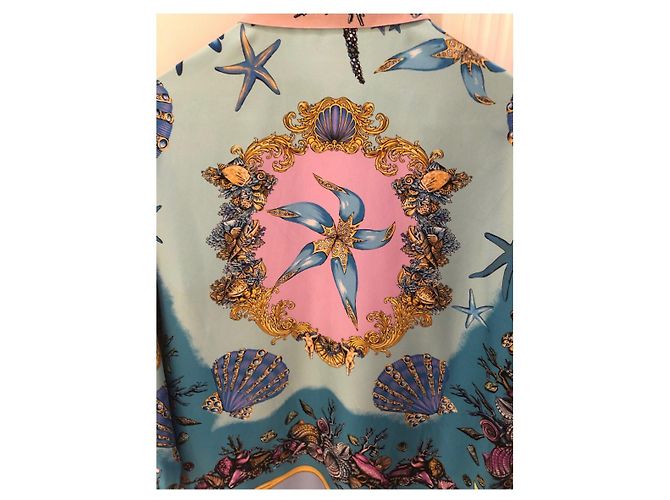 Gianni Versace Versace Tresor de la Mer Camisa de seda com estampa - vista 5