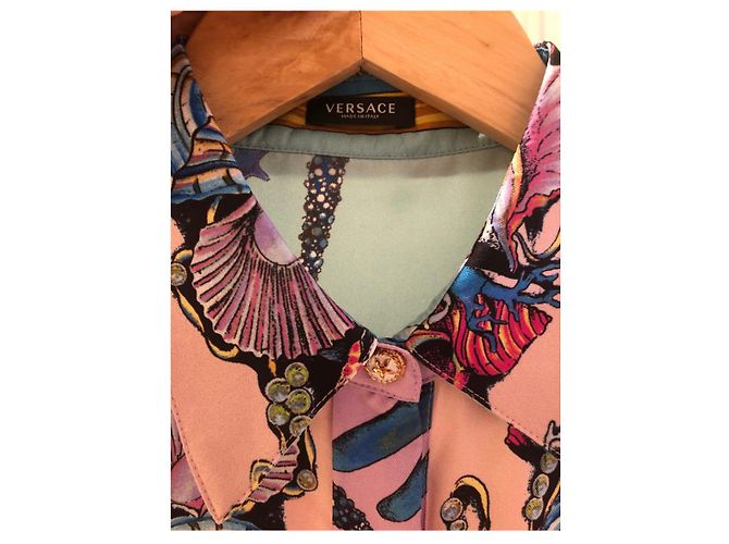 Gianni Versace Versace Tresor de la Mer Camisa de seda com estampa - vista 6