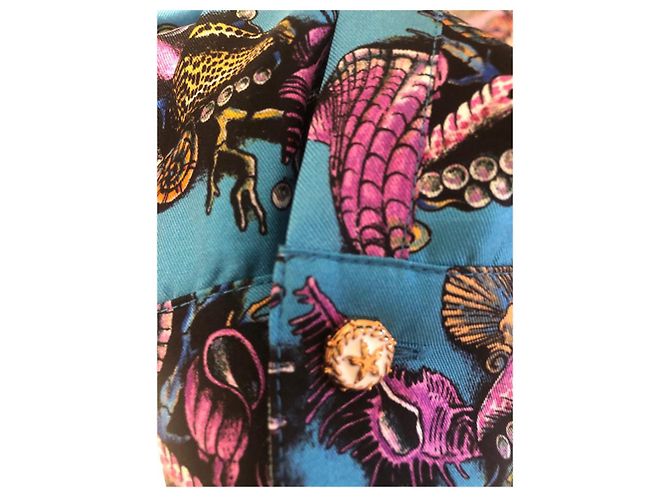 Gianni Versace Versace Tresor de la Mer Camisa de seda com estampa - vista 7