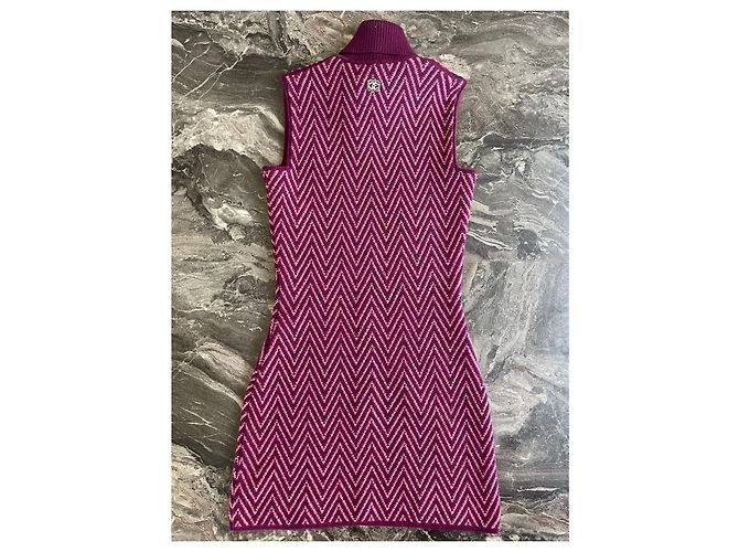 Chanel CC Kleid Lila Kaschmir - Ansicht 6