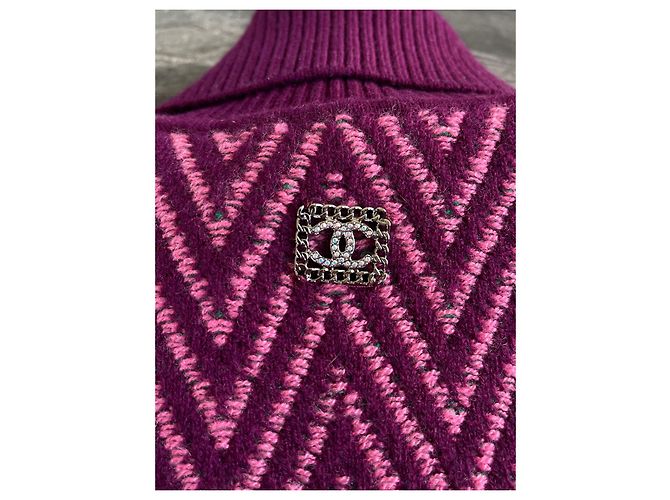 Chanel CC Kleid Lila Kaschmir - Ansicht 8