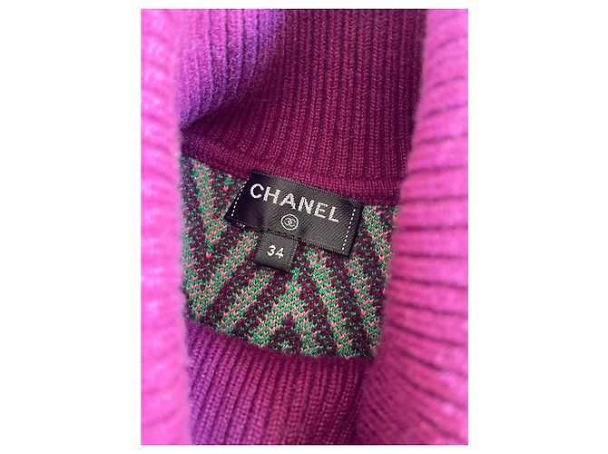 Chanel CC Kleid Lila Kaschmir - Ansicht 9
