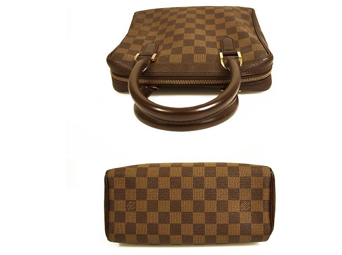 LOUIS VUITTON Borsa a mano Brera Damier Ebene marrone con manici foderati in pelle - vista 3