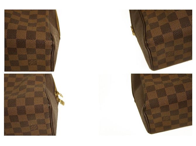 LOUIS VUITTON Borsa a mano Brera Damier Ebene marrone con manici foderati in pelle - vista 4