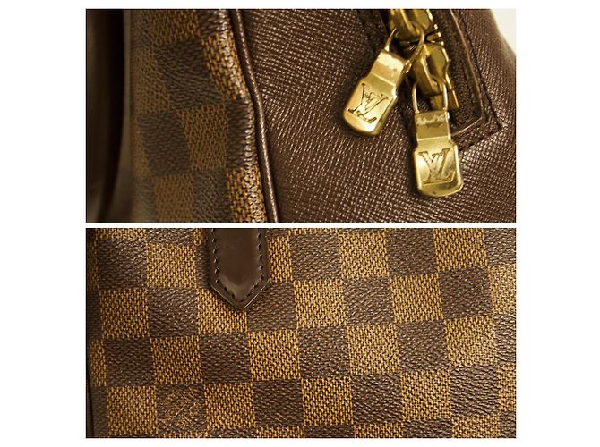 LOUIS VUITTON Borsa a mano Brera Damier Ebene marrone con manici foderati in pelle - vista 7