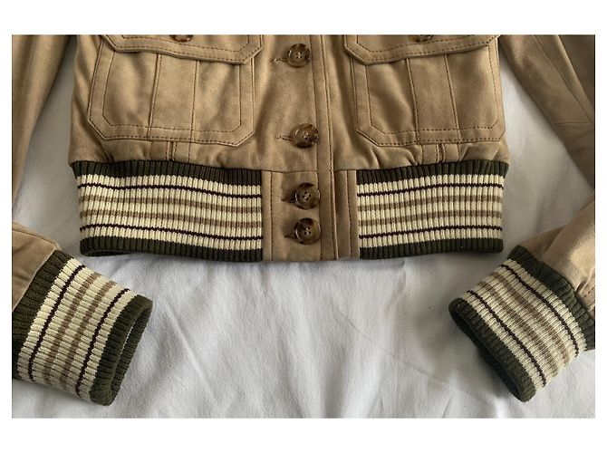 Dolce & Gabbana Chaqueta de piel de cabra beige - vista 11