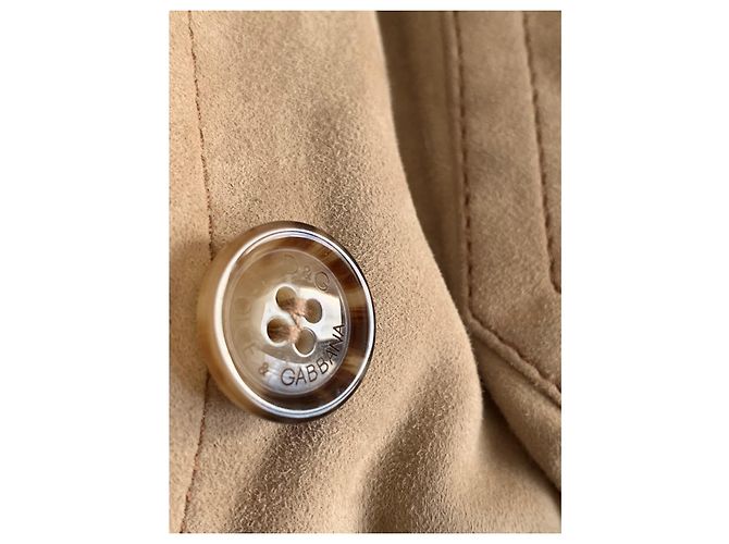 Dolce & Gabbana Chaqueta de piel de cabra beige - vista 5