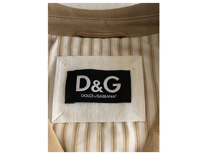 Dolce & Gabbana Chaqueta de piel de cabra beige - vista 6