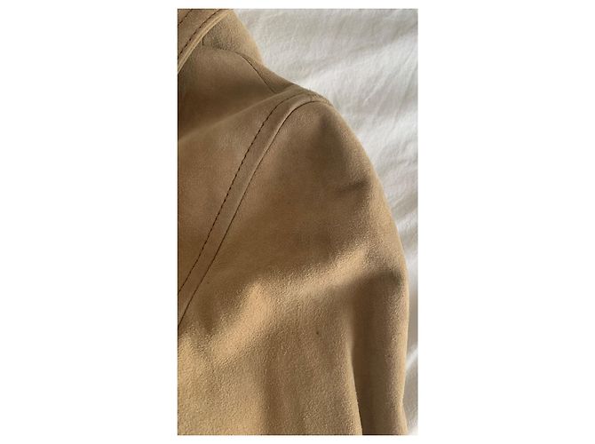 Dolce & Gabbana Chaqueta de piel de cabra beige - vista 7