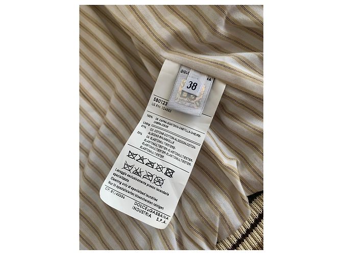 Dolce & Gabbana Chaqueta de piel de cabra beige - vista 9