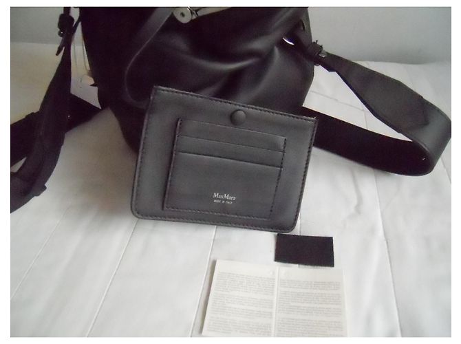 MAX MARA borsa a mano in vera pelle Nero - vista 11
