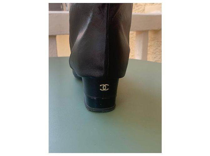 Stivali Chanel in pelle nera 41 Nero - vista 3