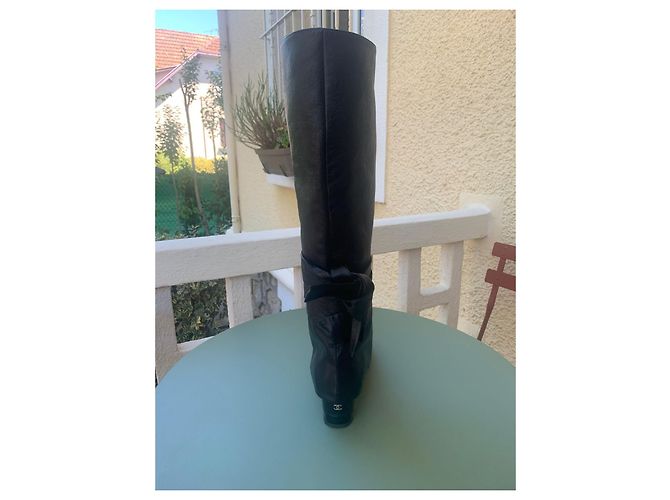 Stivali Chanel in pelle nera 41 Nero - vista 4