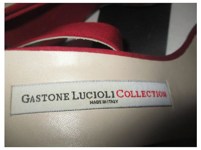 Autre Marque Zapatos de Salón Gastone Lucioli Rojos de Tela Tacón 9cm Talla 36 Roja - vista 7