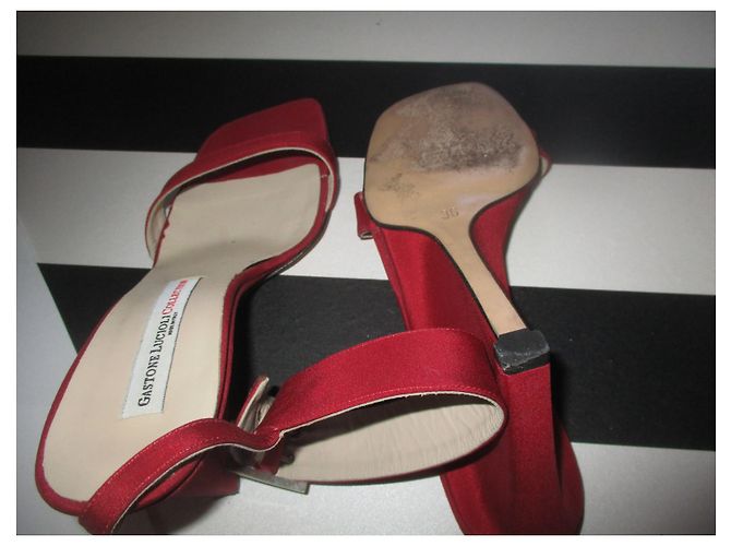 Autre Marque Zapatos de Salón Gastone Lucioli Rojos de Tela Tacón 9cm Talla 36 Roja - vista 8