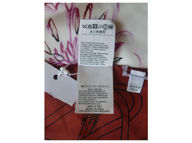 Stola MAX MARA nuovissima in pura seta. Rosa Bianco Prugna - vista 6