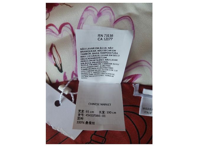 Stola MAX MARA nuovissima in pura seta. Rosa Bianco Prugna - vista 7
