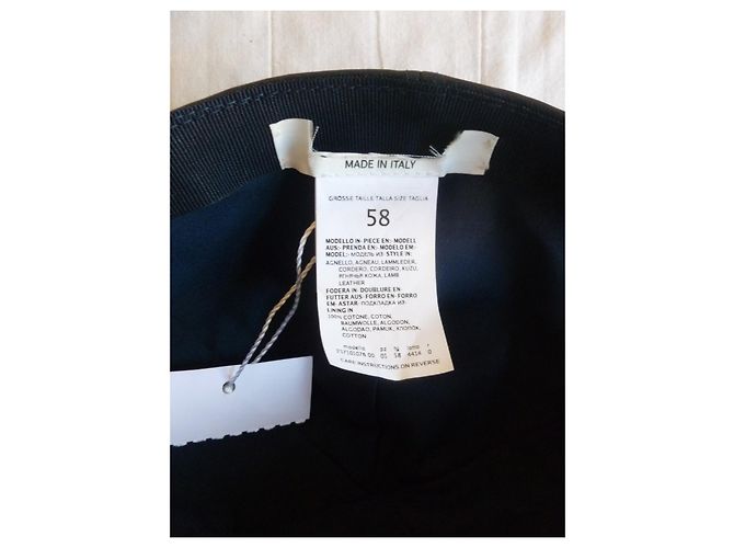 SPORTMAX brandneue Echtleder Baseballkappe Dunkelblau - Ansicht 6