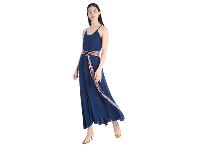 SPORTMAX nuevo cinturón de seda pura. Rosa Naranja Amarillo Azul claro - vista 4