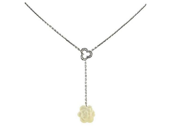 Collana Chanel Camelia in oro bianco e diamanti Argento - vista 2