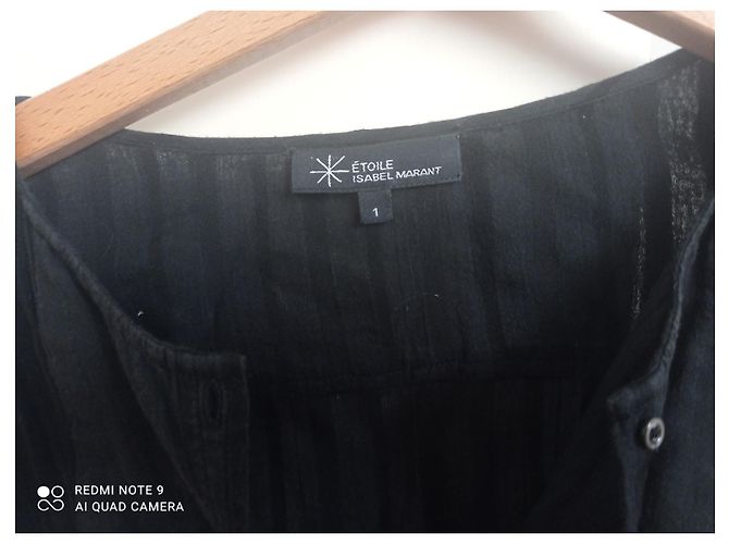 Blusa Isabel Marant Etoile de voile de algodón negro - vista 2