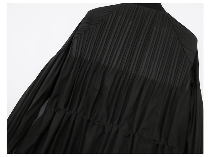 Issey Miyake Pleats Please  Black Parka Coat - view 4