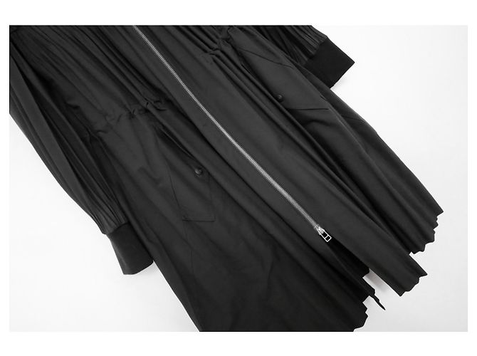 Issey Miyake Pleats Please  Black Parka Coat - view 5