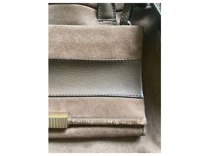 Borsa a tracolla Maje in camoscio e pelle marrone - vista 11