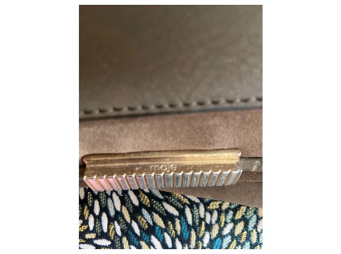 Borsa a tracolla Maje in camoscio e pelle marrone - vista 4