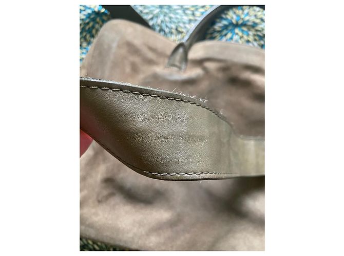 Borsa a tracolla Maje in camoscio e pelle marrone - vista 9