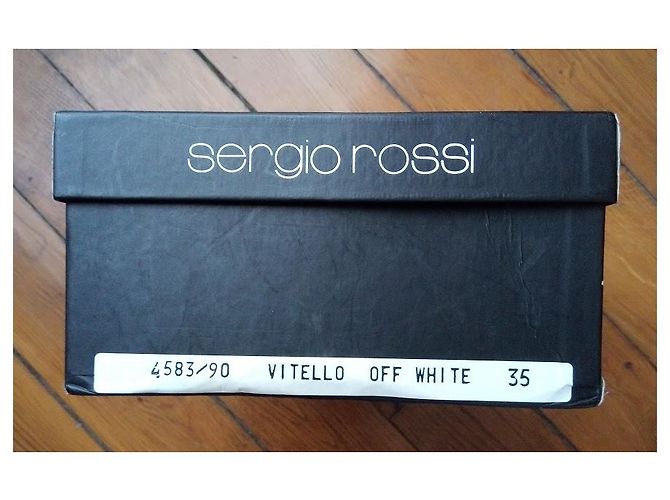 Décolleté Sergio Rossi in pelle crema e rete nera - vista 3