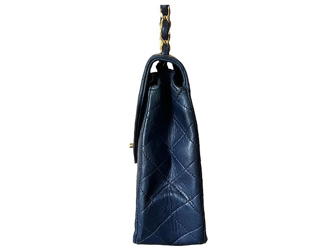 Timeless CHANEL Borsa a tracolla con catena foderata con punto V senza tempo Nero - vista 7