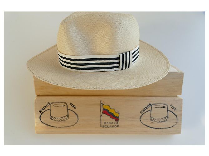 Autre Marque Cappello Panama MONTECRISTI Beige in Paglia Toquilla - vista 3