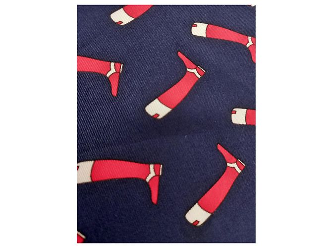 Bufanda De Seda Para Botas De Montar Gucci Blanco Roja Azul marino - vista 4