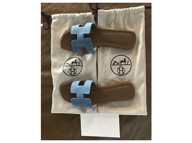 Oran Hermès Sandalen Blau - Ansicht 3