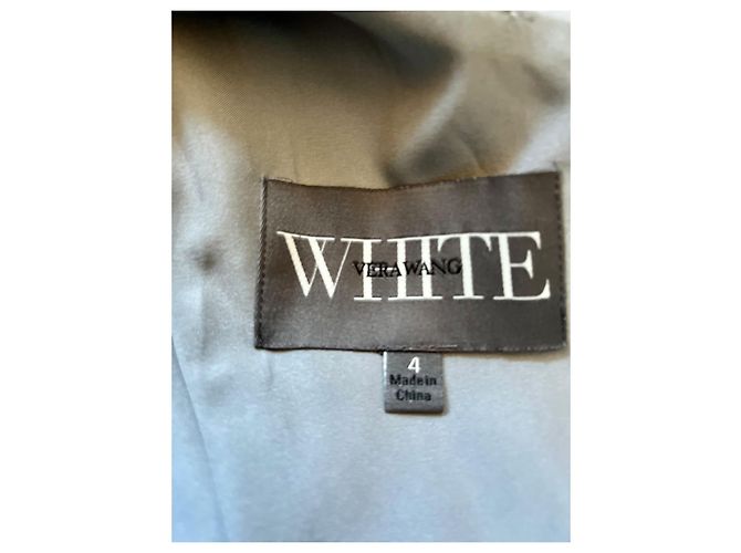 Vera Wang Abito da sera monospalla in raso grigio argento - vista 3