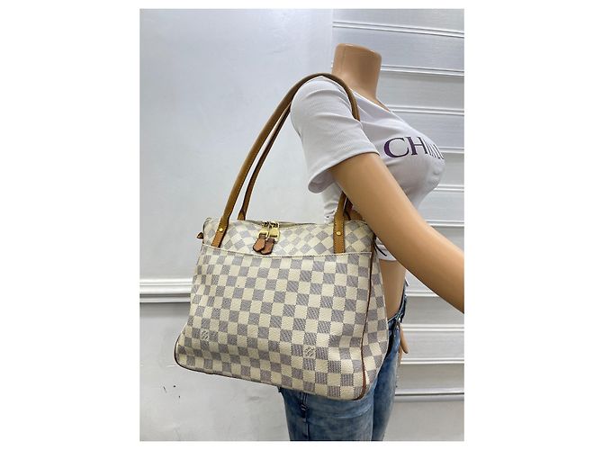 Louis Vuitton Damier Azur Figheri Tragetasche Beige - Ansicht 2